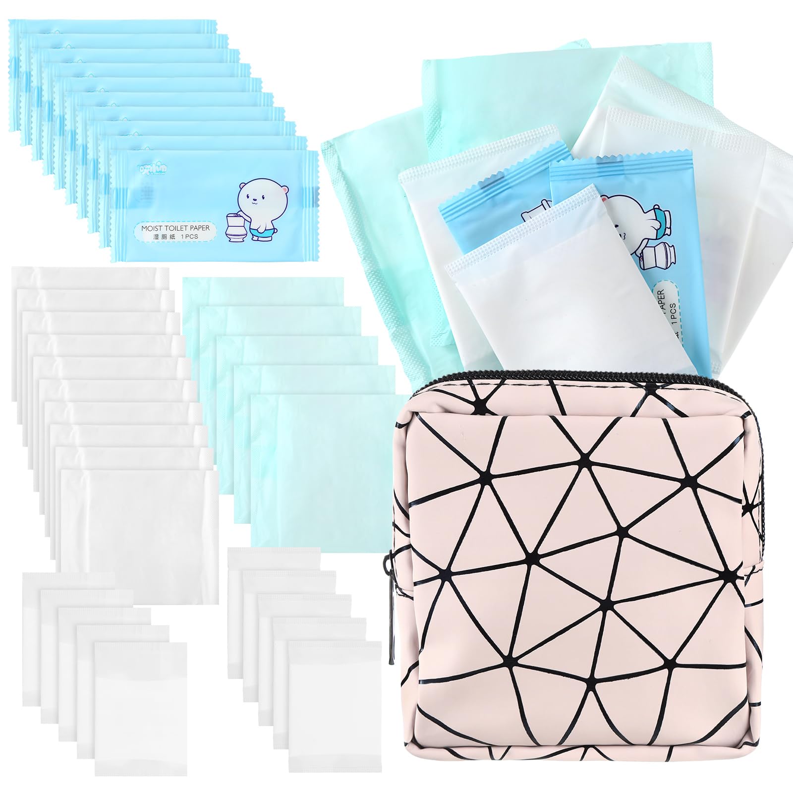 Tondiamo First Period Kit for 9-12 for School Menstrual Starter Kit Essentials for Tween Girls Gifts Box with Sanitary Pad Bag 2