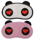 Store 2508 Fabric Eye Mask With Cooling Gel For Sleeping Men Women For Night Deep Sleep (2 Pcs Panda Heart), 2 Pcs Panda Heart, 