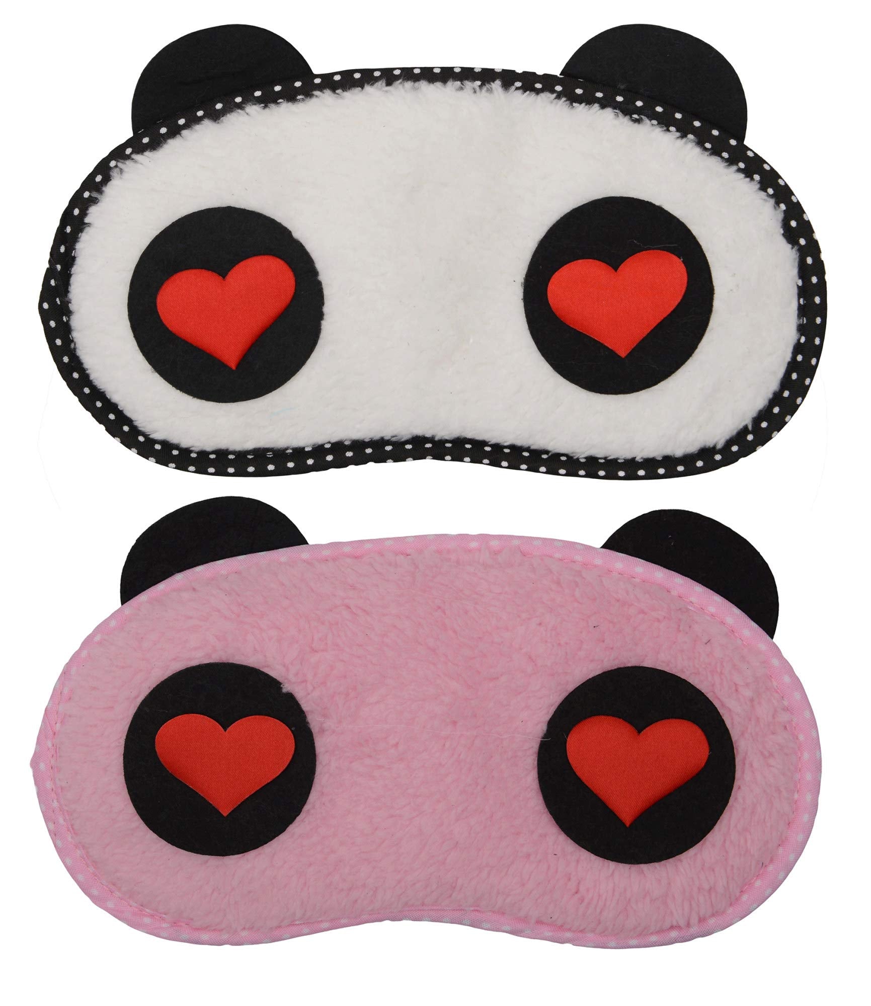 Store 2508 Fabric Eye Mask With Cooling Gel For Sleeping Men Women For Night Deep Sleep (2 Pcs Panda Heart), 2 Pcs Panda Heart, 