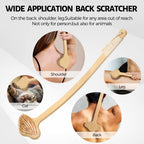 NURENDER Oversized Back Scratcher, Extended Bamboo Scratcher, 22.04 Long Curved Handle; Wider Head; More Larger Scratching Surfa