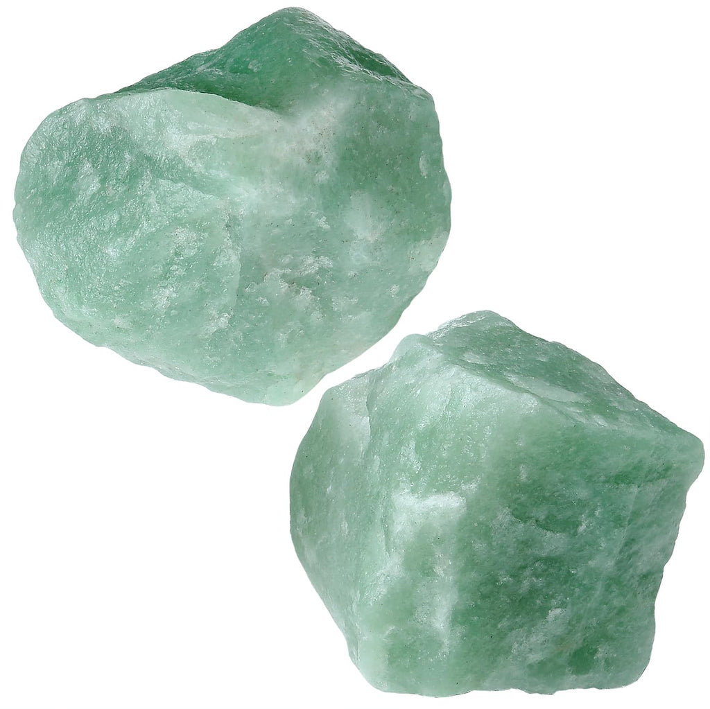 NUKAYAI 2Pcs Green Aventurine 1.8-2.2 Large Raw Crystals Stones Rough Rocks Healing Crystal for Wrapping Wire Wicca Reiki Cabbin
