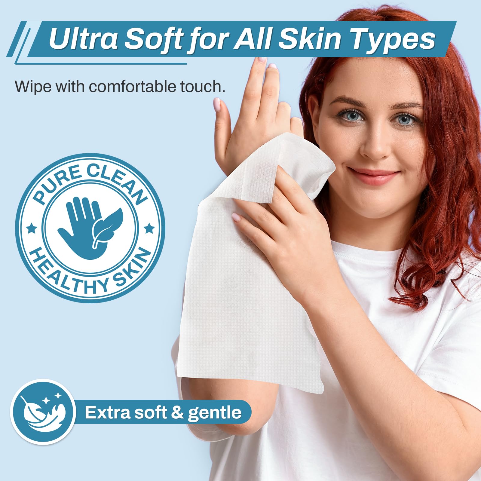 720 Count (12 Packs of 60) Wipes for Adults, 8 x 12 Extra Large for Incontinence & Cleansing, Disposable Body Shower & Bath Wipe