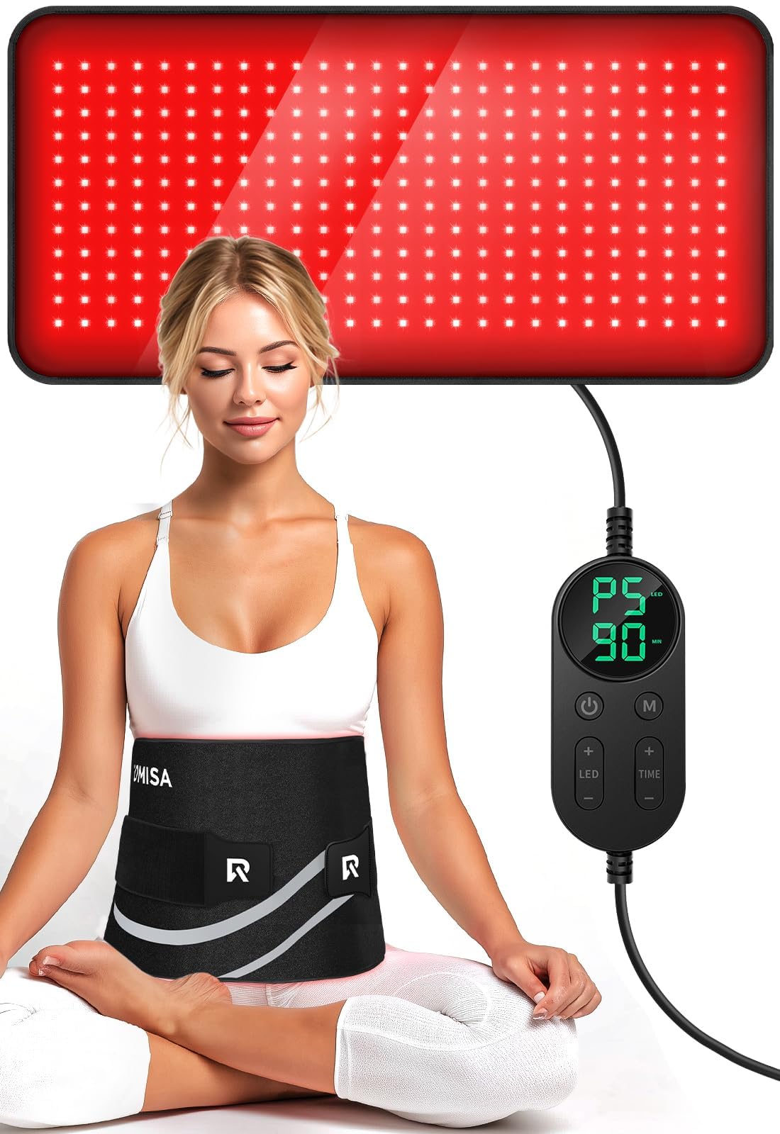 Red Light Therapy for Body, 312 LEDs Red Light Therapy Pad 25x12.3, 1090Min Timer with Controller, 660nm & 850nm Infrared