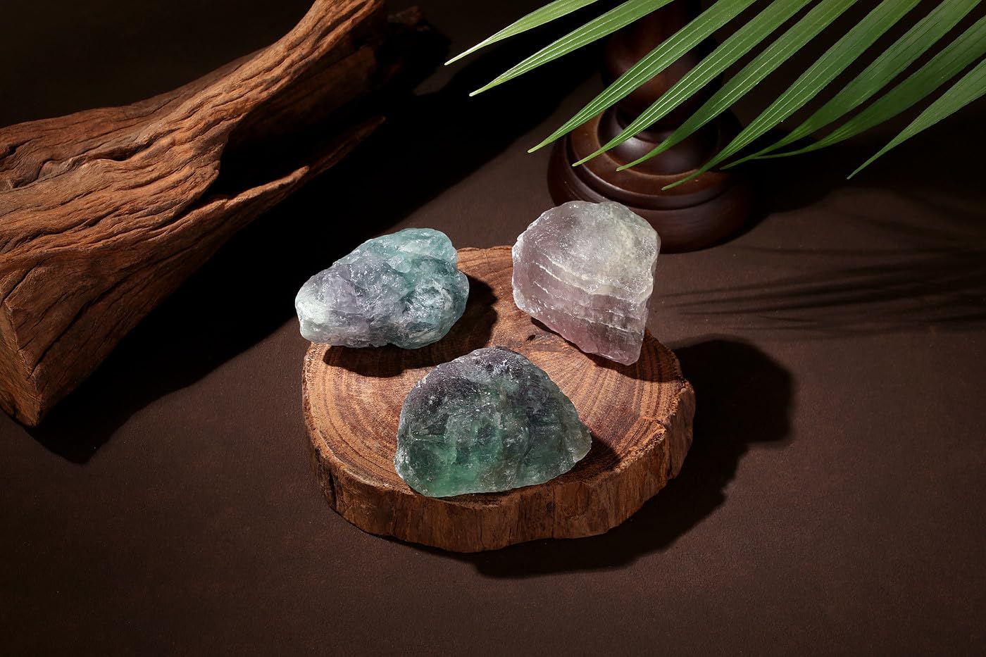 NUKAYAI 2Pcs Rainbow Fluorite 1.8-2.2 Large Raw Crystals Rocks Rough Stones Healing Crystal for Cabbing DIY Wicca Reiki Decorati