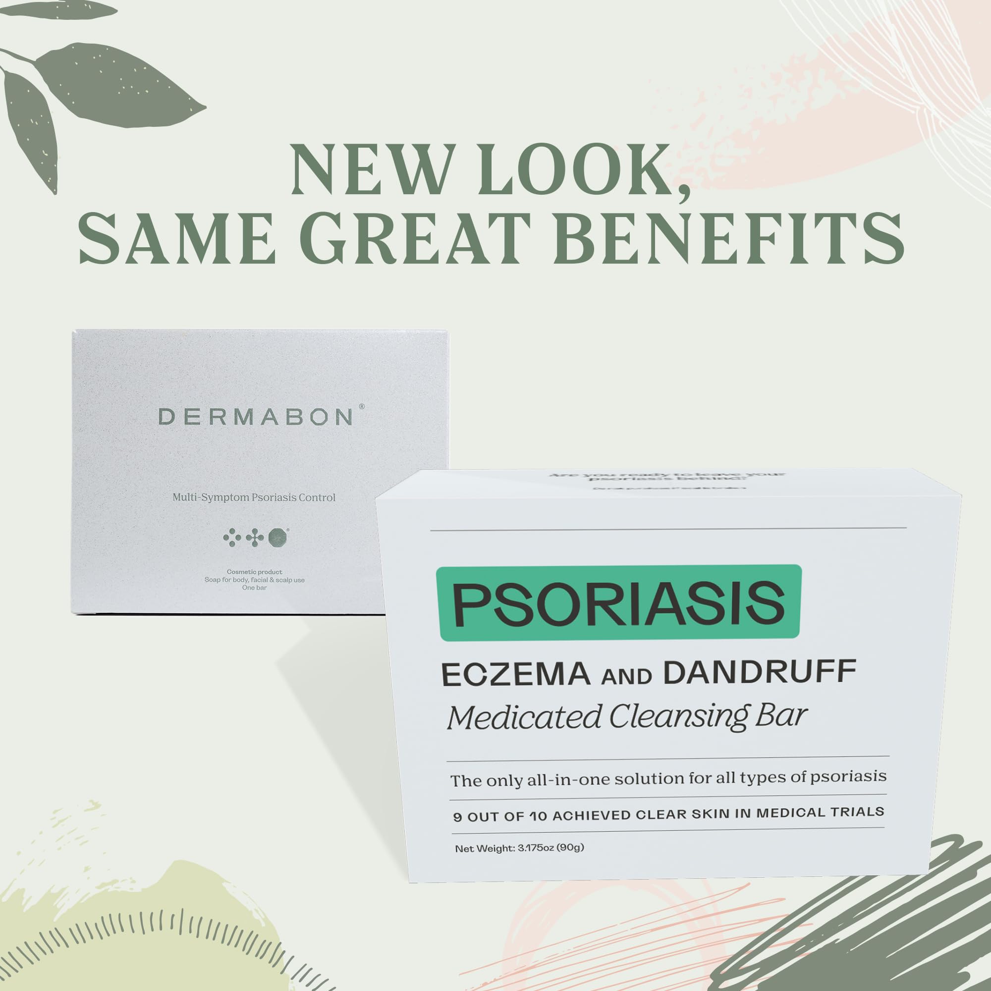 Dermabon 2% Coal Tar Psoriasis Body Wash & Eczema Bar Soap (3 Pack) | Control and Relieve Psoriasis, Eczema, Dermatitis, and Dan