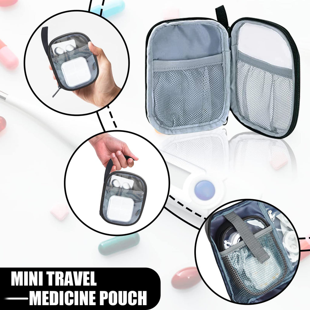 GDNasist Medicine Storage Bag, Pill Bottle Organizer for Emergency, Medicine Box Empty with Small Portable Pouch, First Aid Box