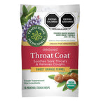 Traditional Medicinals Lozenges, Organic Throat Coat Sweet Orange Fennel, Soothes Sore Throats & Relievs Coughs, 16 Individually