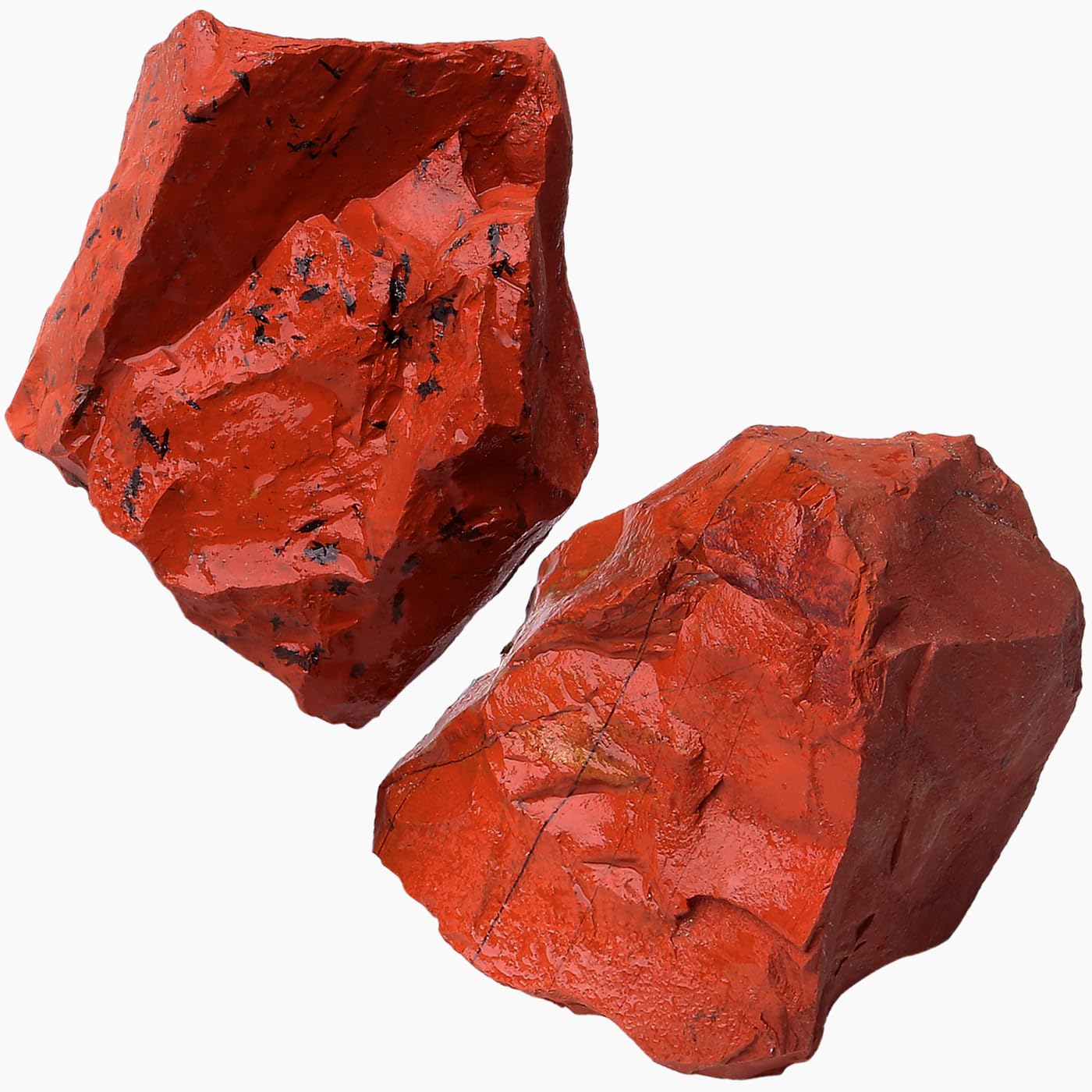 NUKAYAI 2Pcs Red Jasper 1.8-2.2 Large Healing Crystals Stones Natural Raw Rock Rough Crystals Rocks Red Jasper Stone for Wrappin