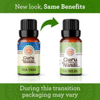 GuruNanda Tea Tree Essential Oil (3x1 Fl Oz) - 100% Pure, Undiluted Aromatherapy Oil for Diffusers, Massages & DIY Recipes - Hel