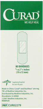 Curad Regular Size Adhesive Bandages, Sheer, 80-Count Boxes (Pack of 6)