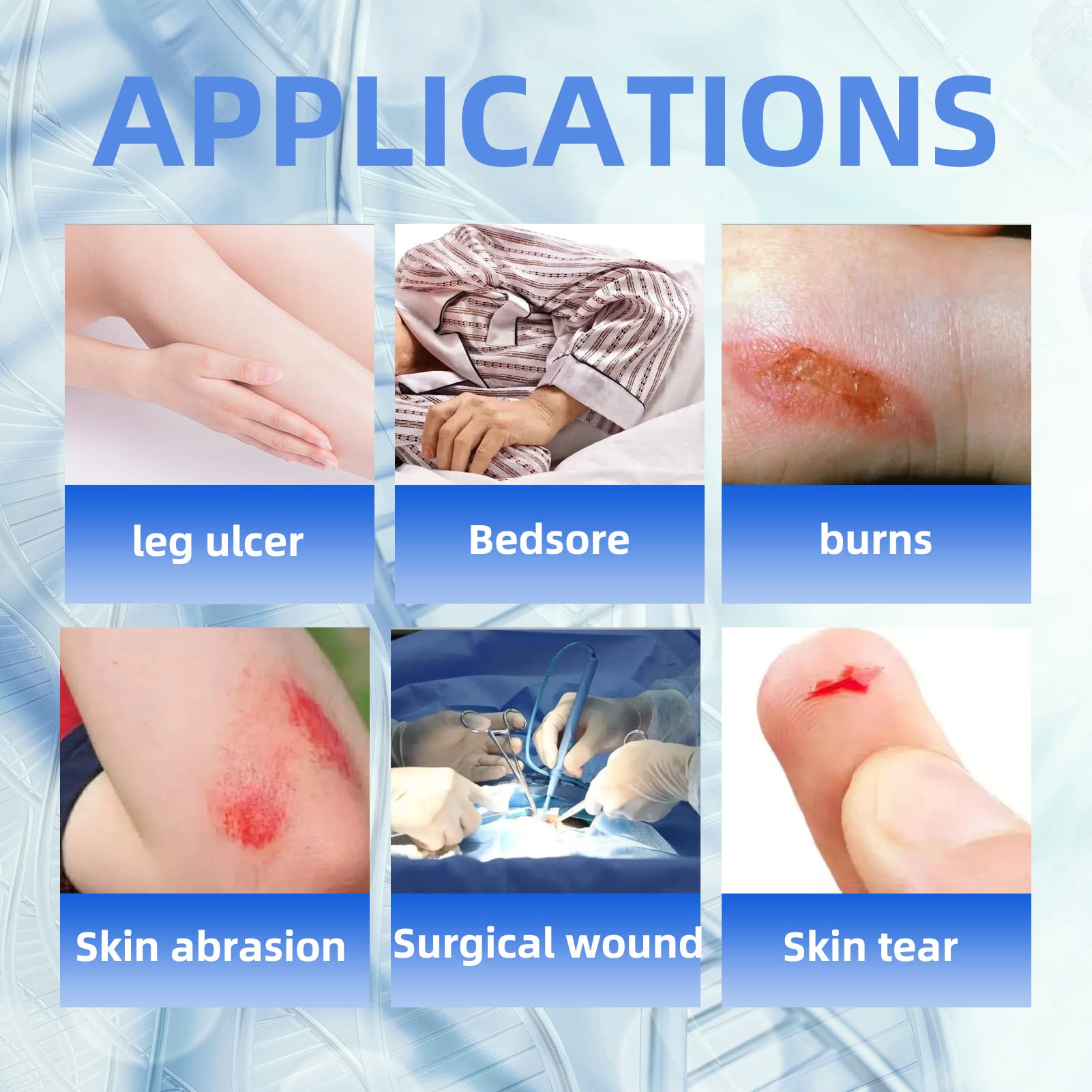 Dr. Med Silicone Foam Dressing with Gentle Adhesive Border 4x4, 10 Individual Pack, Painless Removal High Absorbency Bed Sore Wo