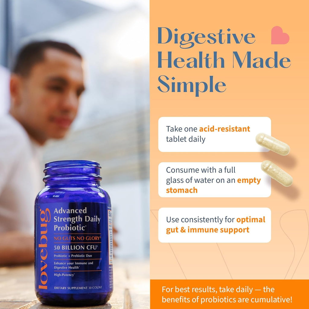 Lovebug Award Winning Maximum Strength | Rebuild & Restore Immune and Digestive Microbiome | 10 Clinically Studied Strains for C