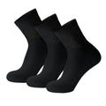 3 Pack of Premium Diabetic Cotton Quarter Length Athletic Sport Ankle Socks (Black, 10-13)