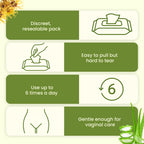 Tender Touch Hemorrhoid Wipes with Witch Hazel and Aloe, Flushable Medicated Wipes for Hemorrhoid and Vaginal Relief - Postpartu
