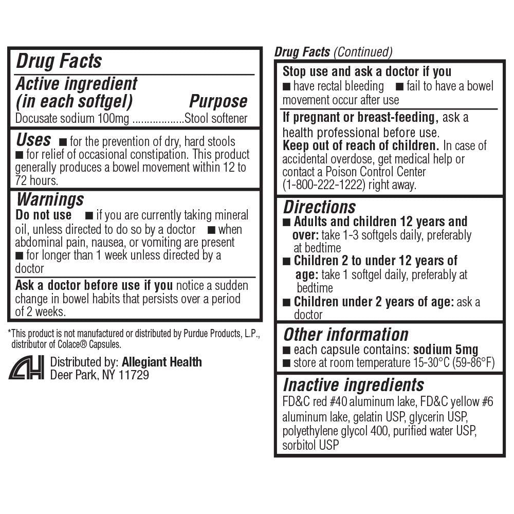HealthA2Z? Stool Softener | Docusate Sodium 100mg | Red Capsules | Dependable | Gentle Constipation Relief (100 Counts (Pack of
