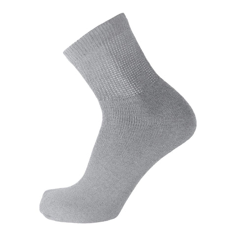 Big and Tall Diabetic Neuropathy Ankle Socks, King Size Mens Athletic Quarter Socks (Size: 13-16) (Gray, 12)