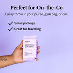 Pixie Menstrual Cup Wipes - On The Go Public Bathroom Feminine Wipes - Safe On Period Cups & Menstrual discs - Biodegradable, Fl