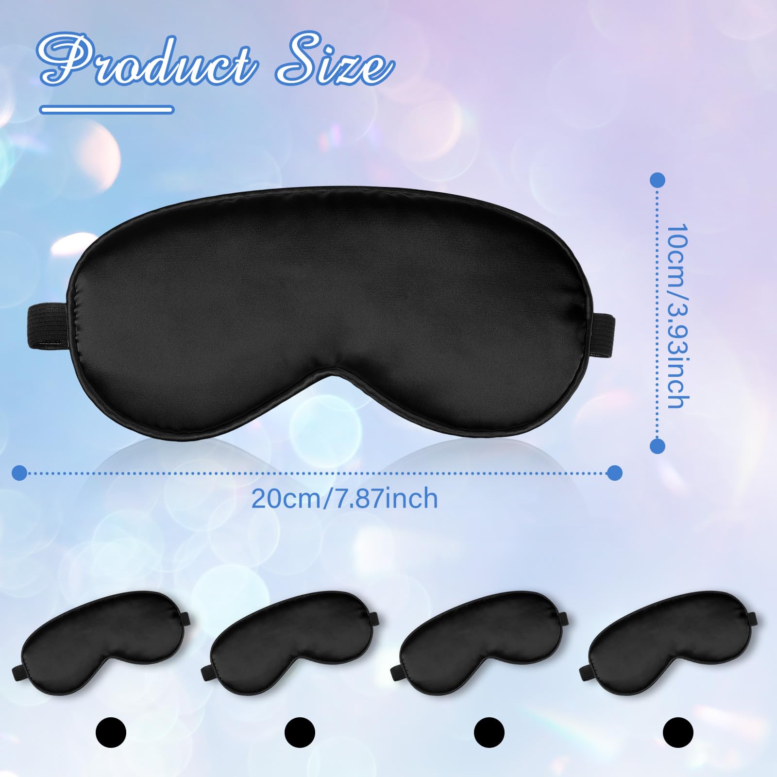 BBTO 8 Pcs Sleep Mask, Silk Eye Mask for Sleeping with Adjustable Strap, Blackout Sleeping Eye Blindfold Soft Silk Mask for Men