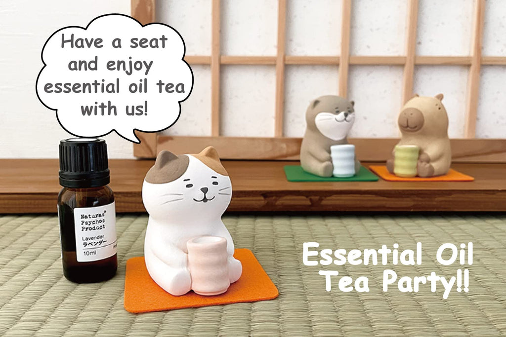 Stone Diffuser Tea-Drinking Animals [ Designed in Japan] Non Electric Passive Diffuser for Essential Oil and Aromatherapy (Ceram