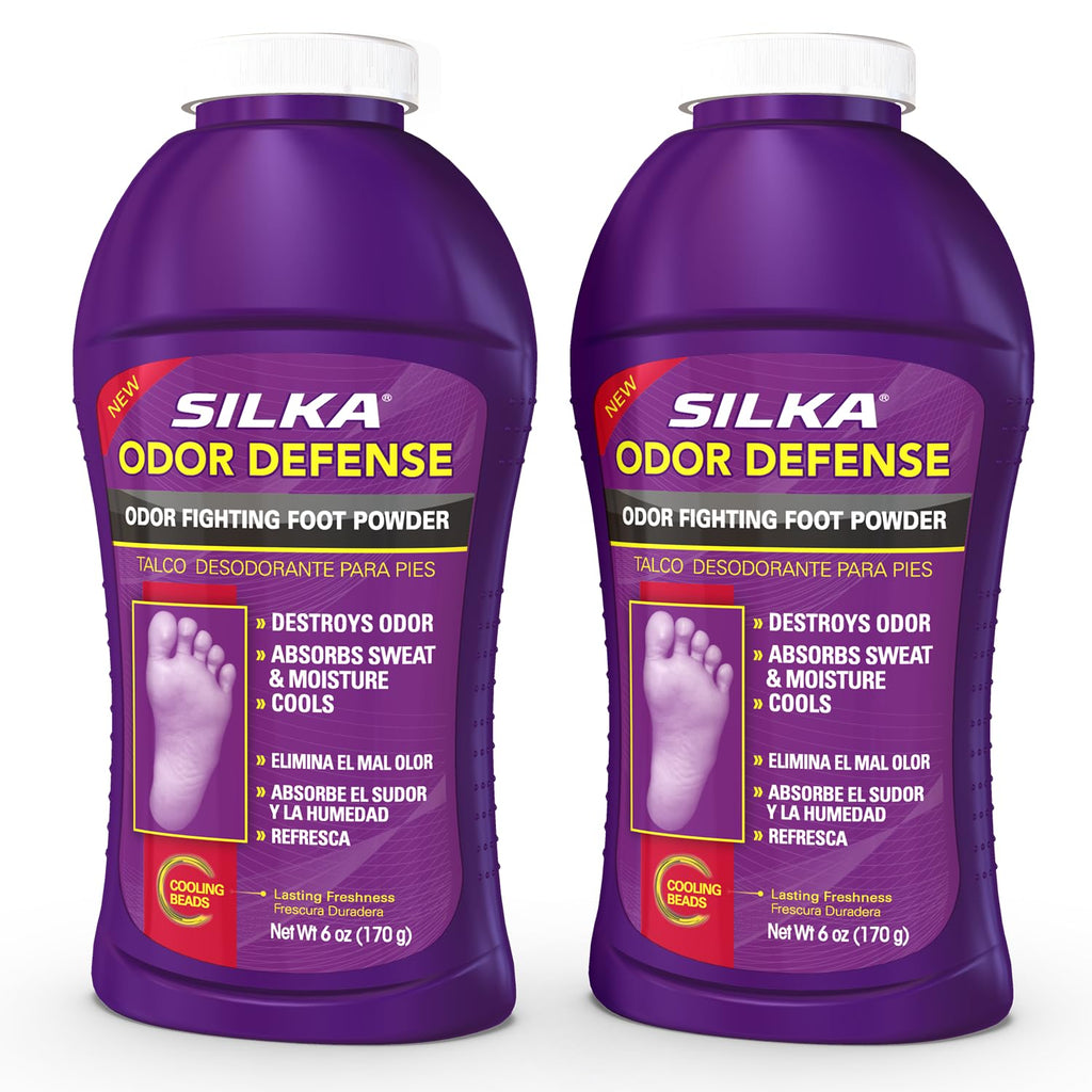 Silka Odor Defense Foot Powder, Foot Odor Eliminator for Feet & Shoes ...