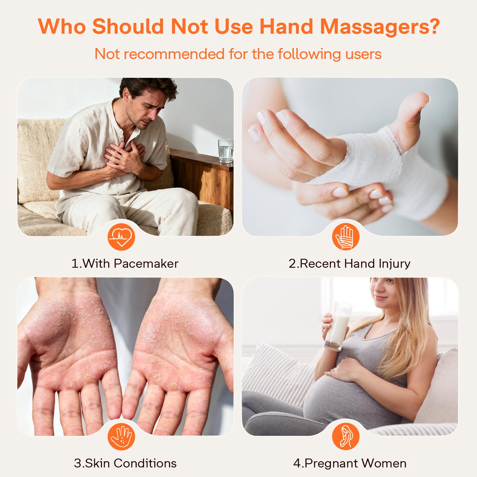 ALLJOY Hand Massager for Arthritis and Carpal Tunnel Relief, Cordless Electric Hand Massager with Heat and Compression for Finge