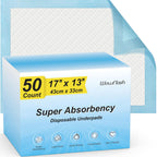 50 Count Super Absorbency Disposable Underpads, Leakproof Quick Drying Disposable Pads for Baby, Puppy and Adults, Disposable Ch