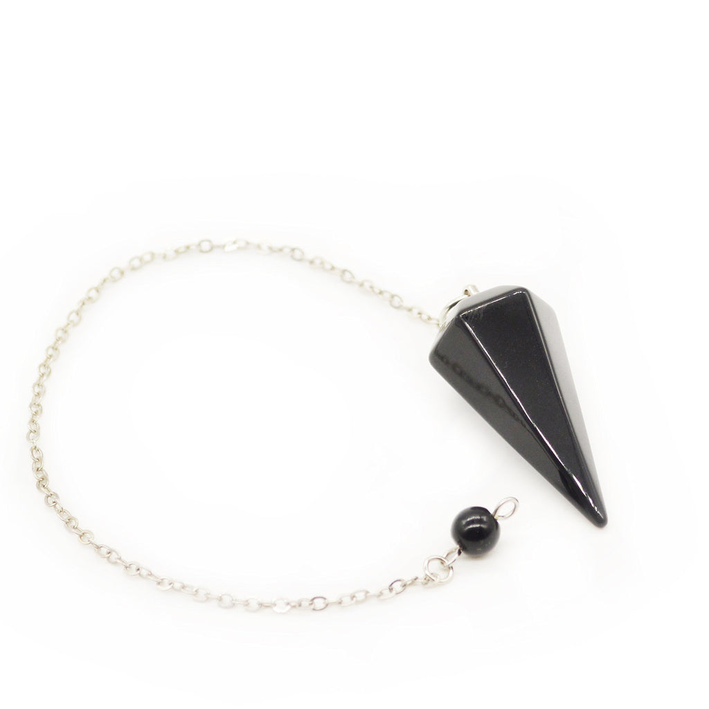Pendulum Made of Natural Blue Lapis Lazuli Gemstone for Dowsing Divination Chakra Reiki. Pointed with Chain and Jewelry Pouch