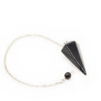 Pendulum Made of Natural Blue Lapis Lazuli Gemstone for Dowsing Divination Chakra Reiki. Pointed with Chain and Jewelry Pouch