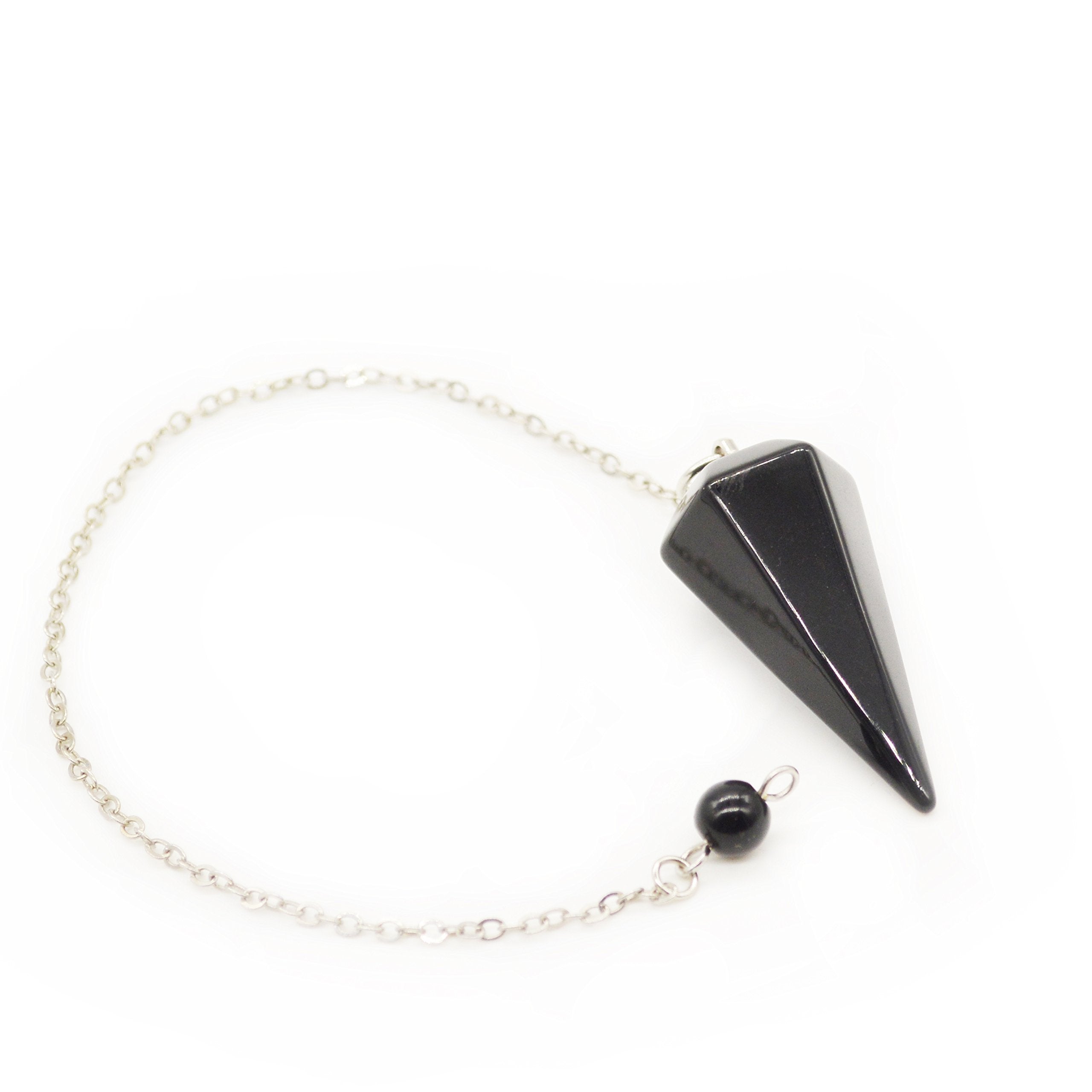 Pendulum Made of Natural Blue Lapis Lazuli Gemstone for Dowsing Divination Chakra Reiki. Pointed with Chain and Jewelry Pouch