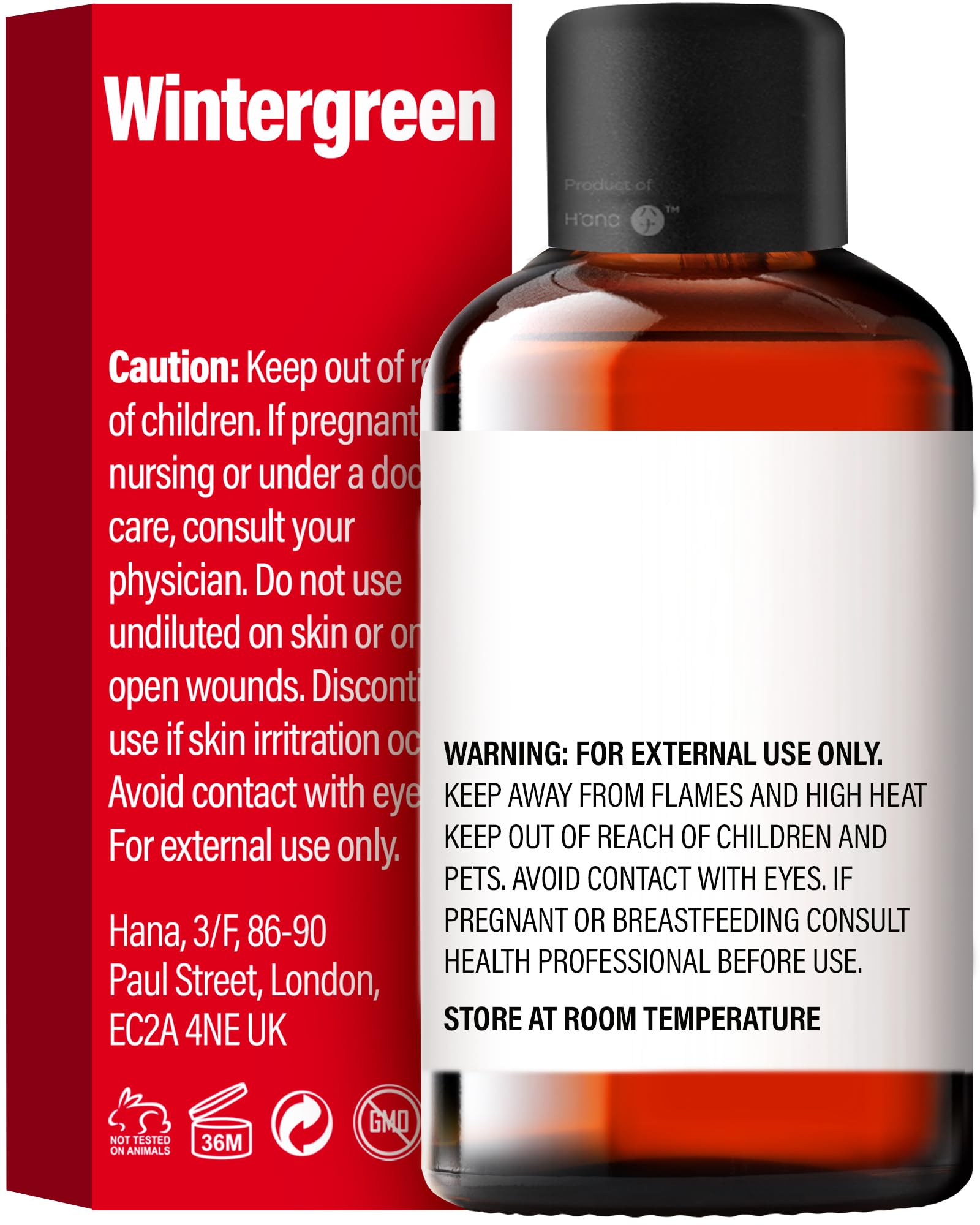 Hana Wintergreen Essential Oil - 100% Pure and Natural Wintergreen Oil for Body, Aromatherapy, Diffuser - with a Refreshing Cris