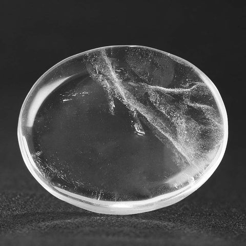 Artistone White Crystal Thumb Worry Stones for Anxiety Polished Oval Gemstone Chakra Rock Clear Quartz Healing Stone Reiki Women