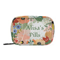 Custom Pill Box 7 Day Pill Case Bag Cactus Flowers Personalized Name Travel Pill Organizer Bag with Zipper Portable Weekly Case 