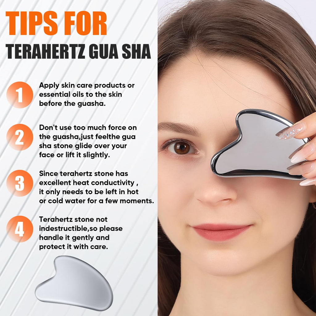 InfiniteRelax Terahertz Gua Sha Facial Tools,Cryo Gua Sha Tool for Face and Body, Gua Sha Massager Tools for Reduce Puffiness an