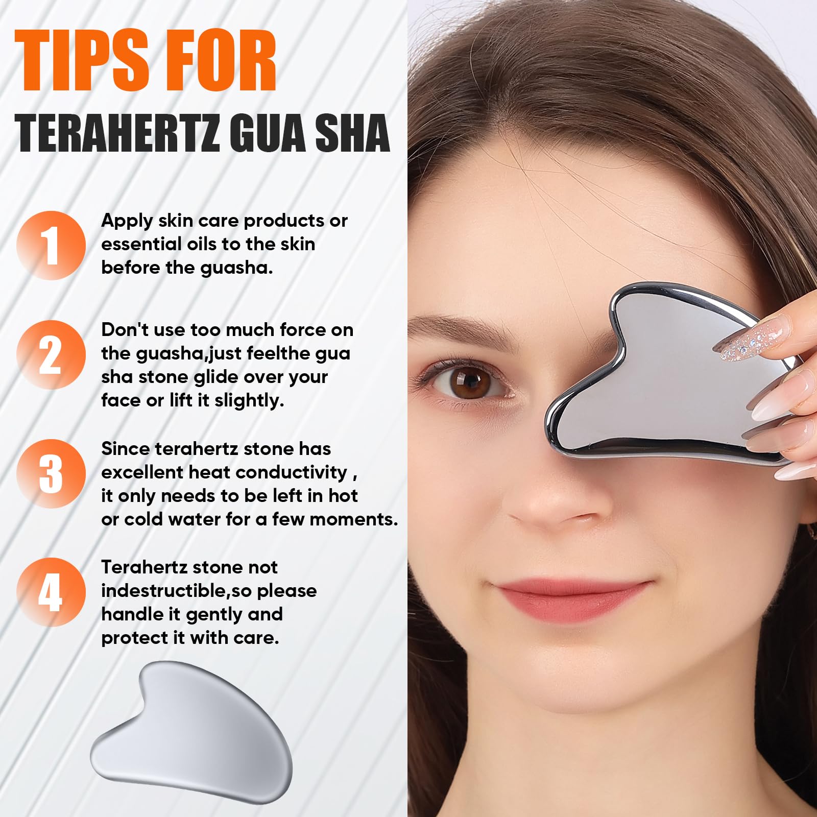 InfiniteRelax Terahertz Gua Sha Facial Tools,Cryo Gua Sha Tool for Face and Body, Gua Sha Massager Tools for Reduce Puffiness an