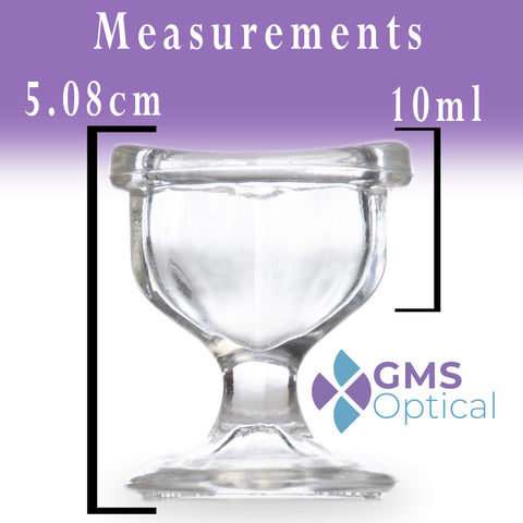 GMS Optical Glass Eye Wash Cup - Soothing Relief from Allergens, Irritants, Makeup, Dust, Dry Eyes and More - Use With Distilled