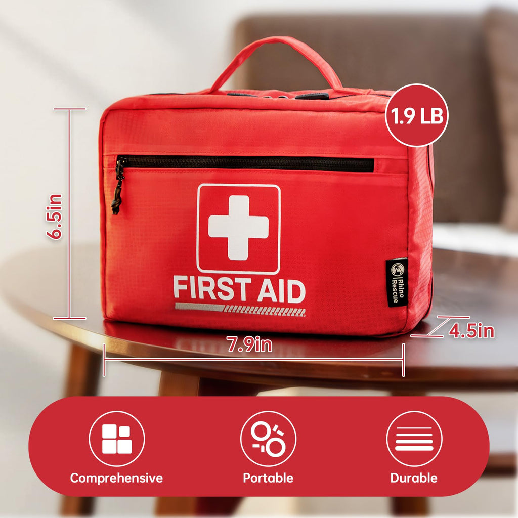 RHINO RESCUE 240 Piece All-Purpose First Aid Kit, Home & Office Professional Medical Supplies, Ideal for Emergency, School, Busi