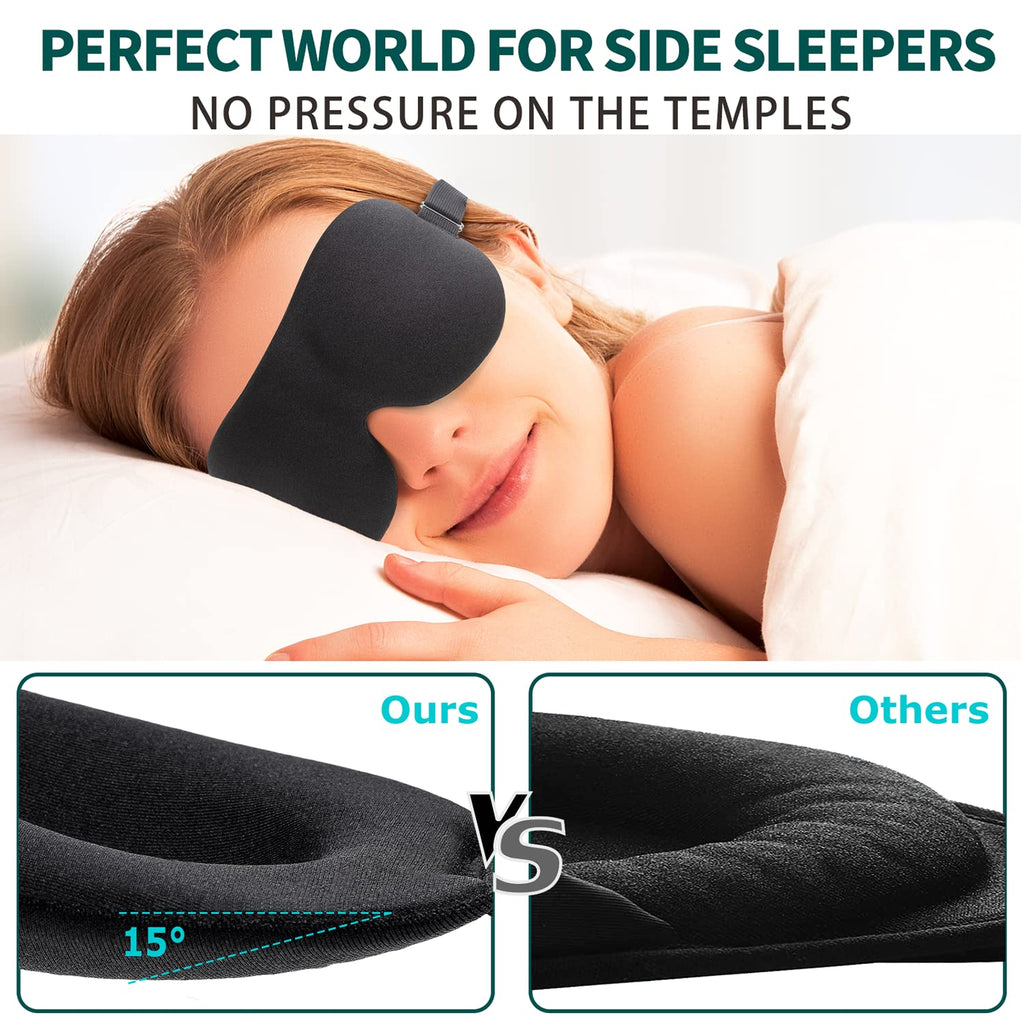 NEWVANGA Sleep Mask for Back and Side Sleeper, Block Out Light, Sleeping Eye Mask of 3D Night Blindfold, Zero Eye Pressure Ultra
