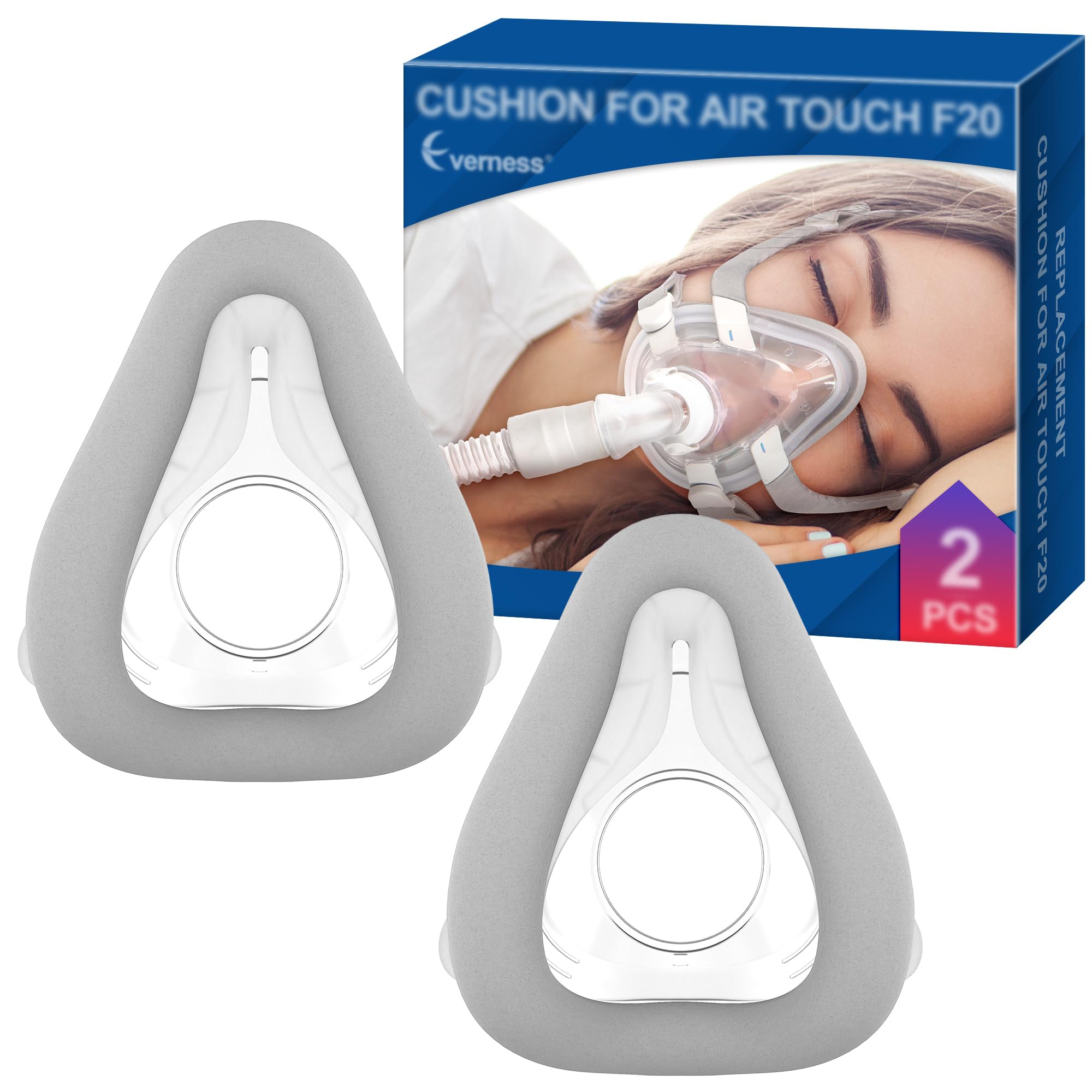 2 Packs Replacement Cushion (L) for AirTouch F20, Optimized Comfort & Secure Seal with Memory Foam (New Version), Exceptional Va