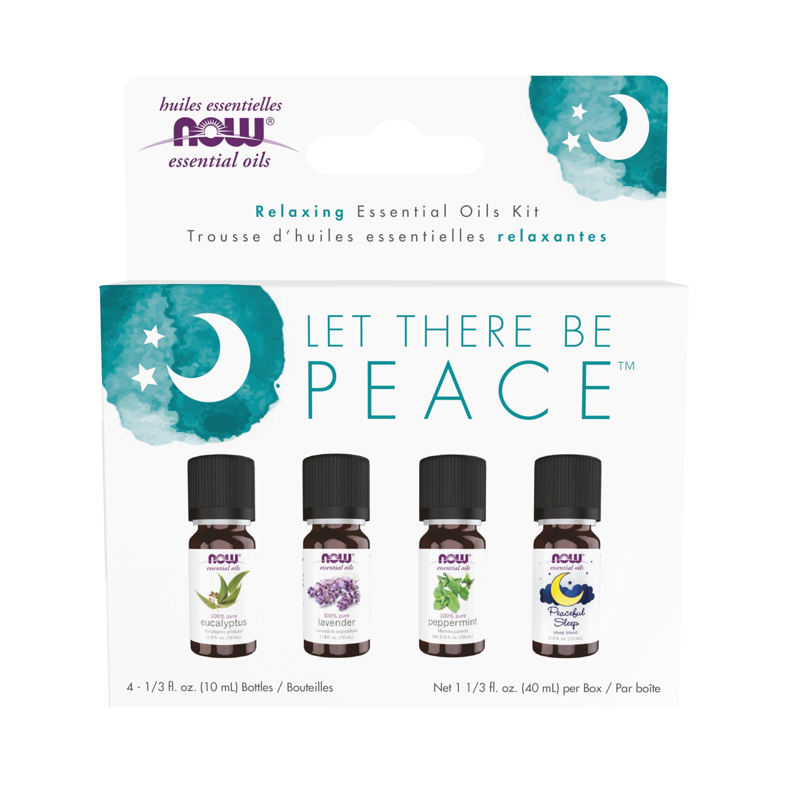 Let There Be Peace & Quiet Relaxing Essential Oils Kit Now Foods 4-10 mL Oil