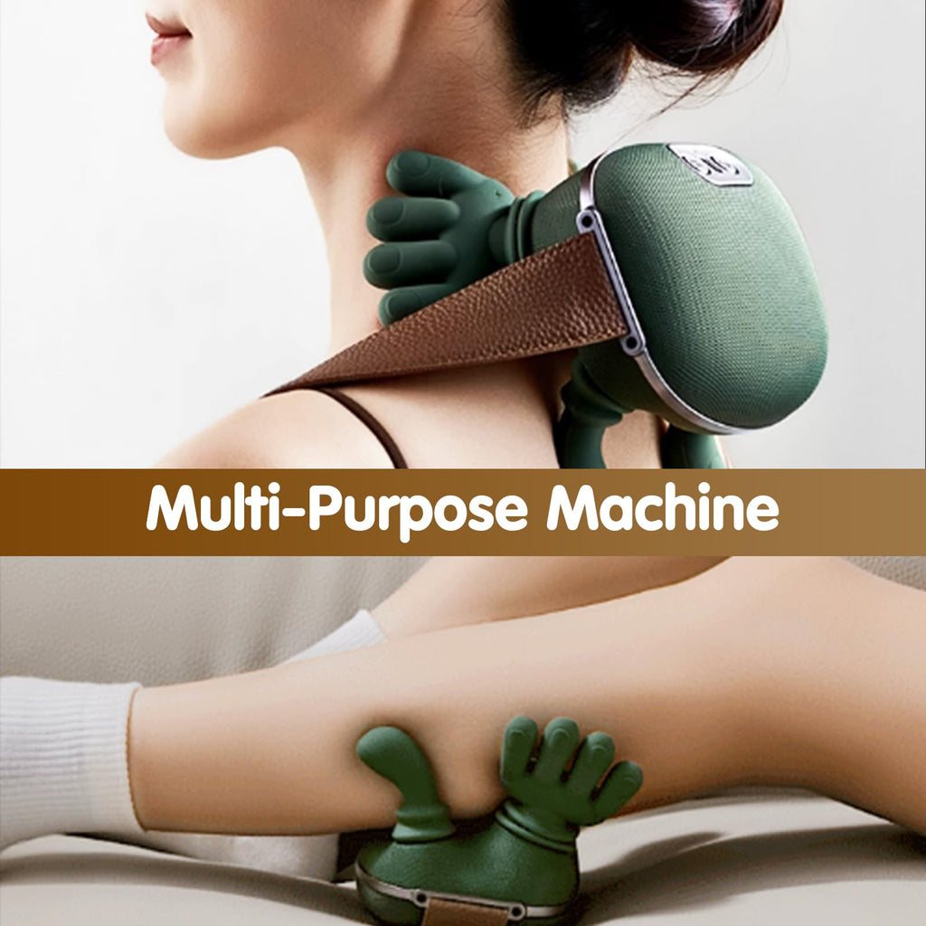 Siasoo Heated Neck Massager-Wireless Portable Shiatsu Neck and Shoulder Deep Tissue 4D Kneading Massage Pillow, Simulated Human