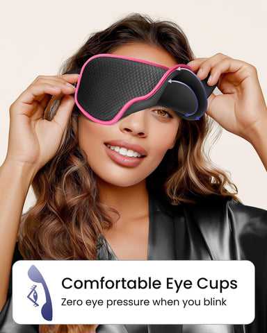 WAOAW Sleep Mask for Men Women: Blackout Eye Masks for Sleep - 3D Breathable Soft Comfortable Eye Mask for Travel - Adjustable L