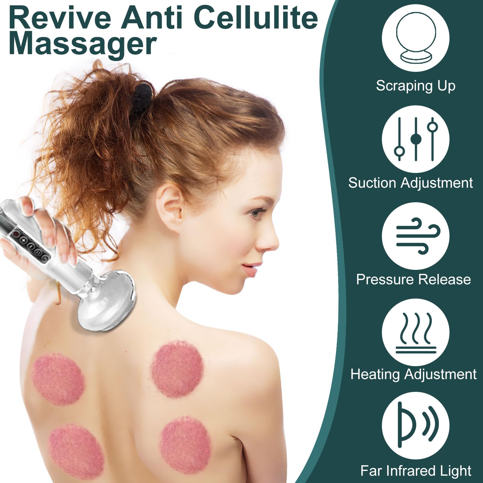 Handheld Cellulite Massager, 2025 New Upgraded Varially Anti Cellulite Massager, Rechargeable & Cordless with 12 Suction Modes,