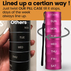 Weekly Travel Stackable Pill Organizer, Large Capacity Metal Pill Case 7-Day Compartment Medicine Box Waterproof Pill Container