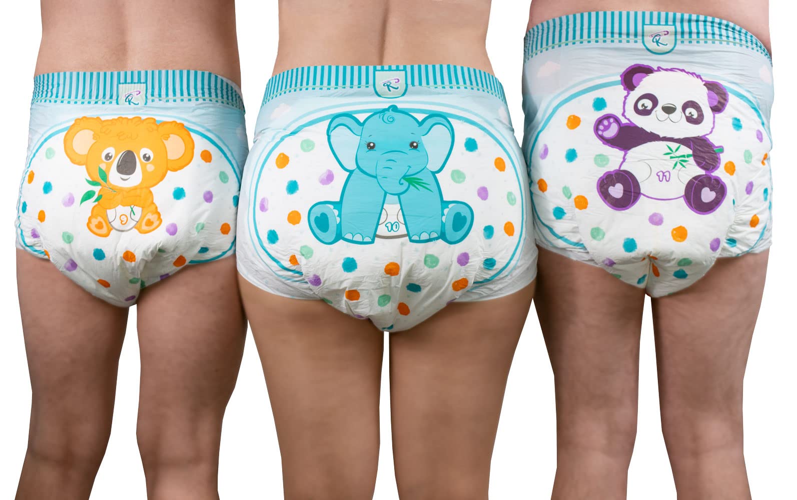 Rearz - Critter Caboose Brief Adult Printed Diapers - 12 Pack - 11000ml (X-Large)