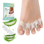 Welnove Toe Separators to Correct Bunions - 8 Pack Silicone Toe Spacers for Feet Men Women - Aloe Vera Infused Toe Spreaders for