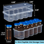 KBVASOTZ Twin-Pack 10mL Vial Organizer for Refrigerator - 2x10 Slots Stackable Plastic Medical Case, Fridge & Freezer Safe Holde
