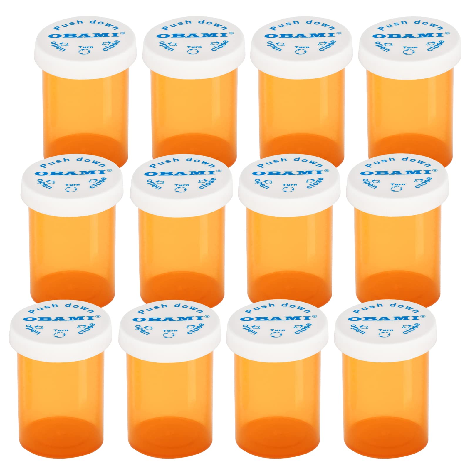 Plastic Medicine Pill Bottles with Child Resistant Caps - Push Down and Turn - Prescription Vial, Medicine Container, Pill Cases