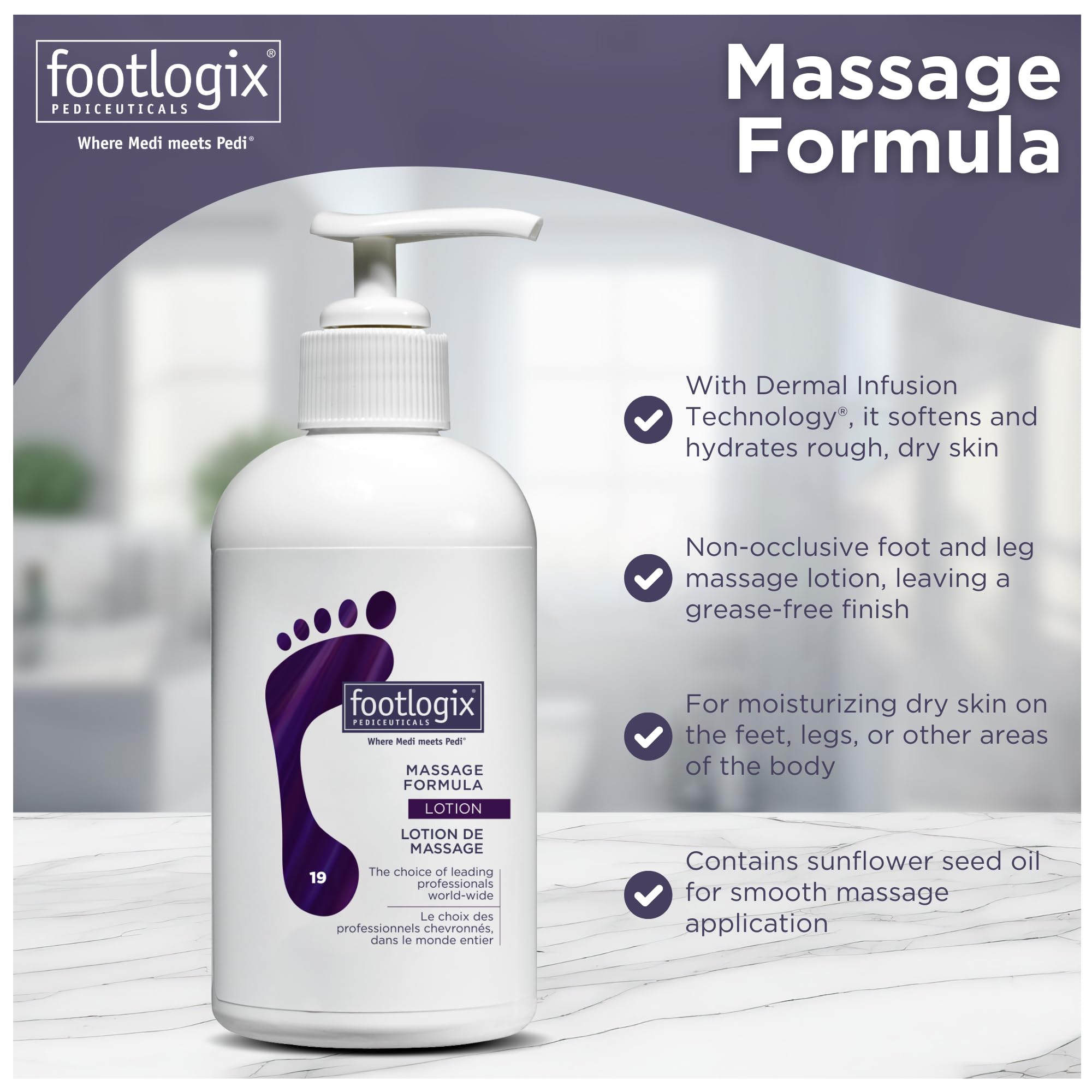 FOOTLOGIX Massage Formula Lotion, 8.45 oz