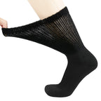4 Pairs of Diabetic Extra Thick Warm Cotton Socks, Triple Cushioned Crew Slipper Socks (Black, Size 10-13)