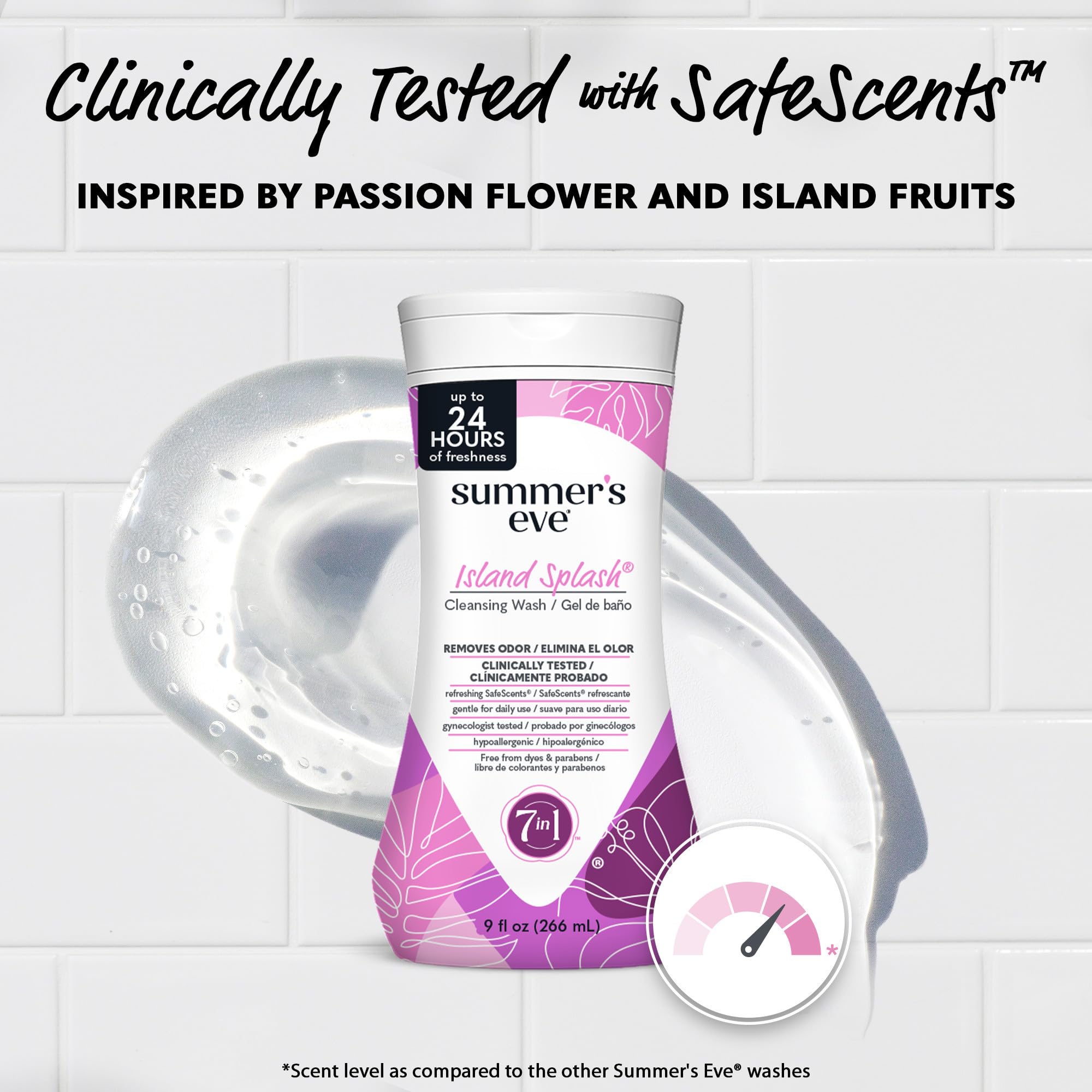 Summer's Eve Island Splash Refreshing Daily All Over Feminine Body Wash, Removes Odor, Feminine Wash pH Balanced, 9 fl oz, 12 Pa